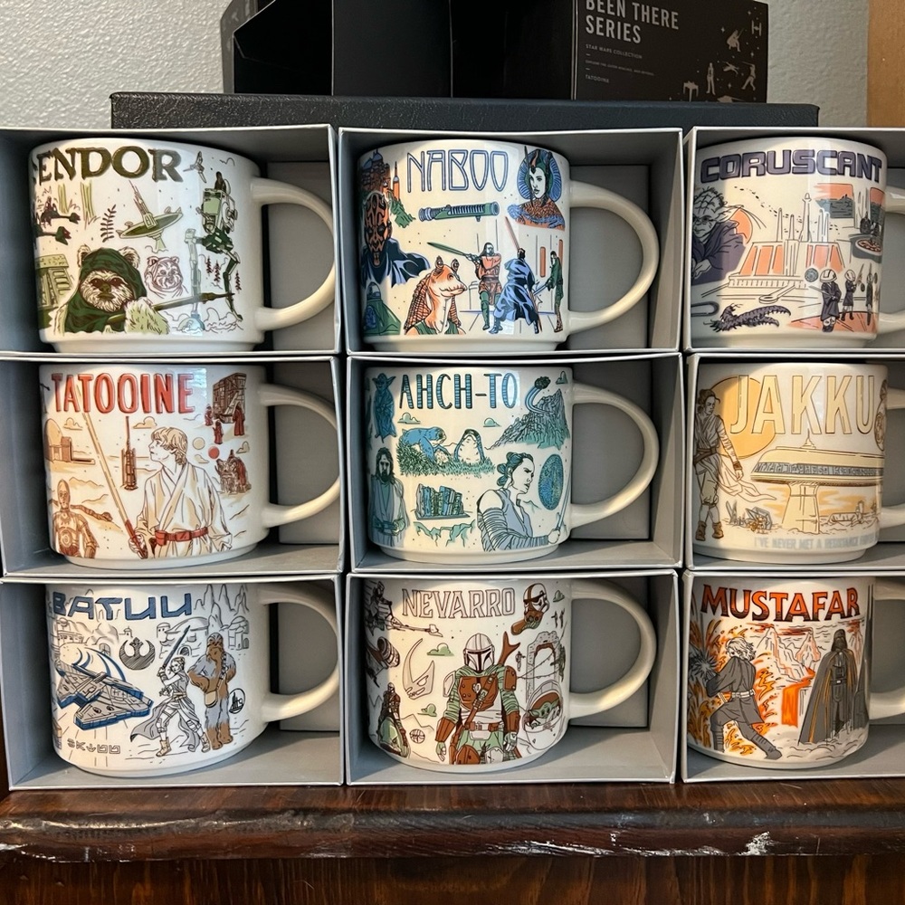 Starbucks been there series STAR WARS mugs. SET OF 9.